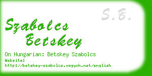 szabolcs betskey business card